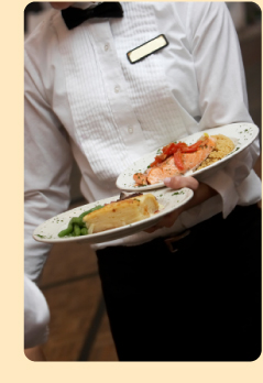 Photo: Waiter holding tray